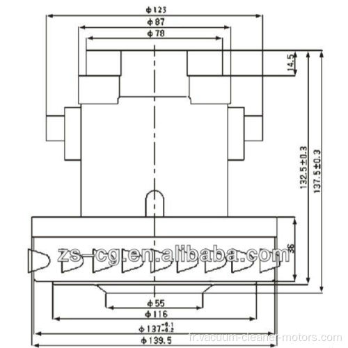 Moteur d&#39;aspirateur sec et humide à ventilateur unique